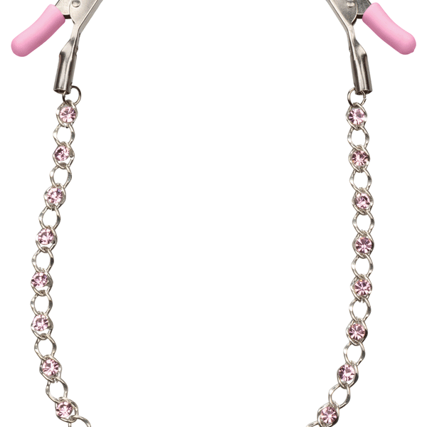 "Nipple Play Crystal Chain Nipple Clamps - Pink SE2617102"