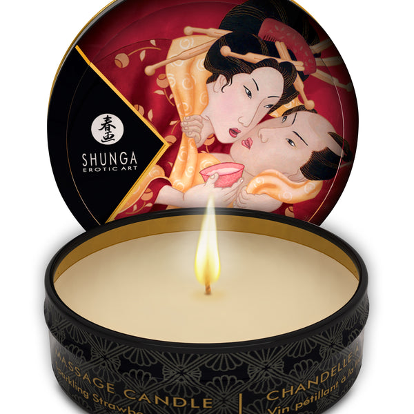 "Mini Massage Candle - Romance - Sparkling Strawberry Wine - 1 Fl. Oz. SHU4608"