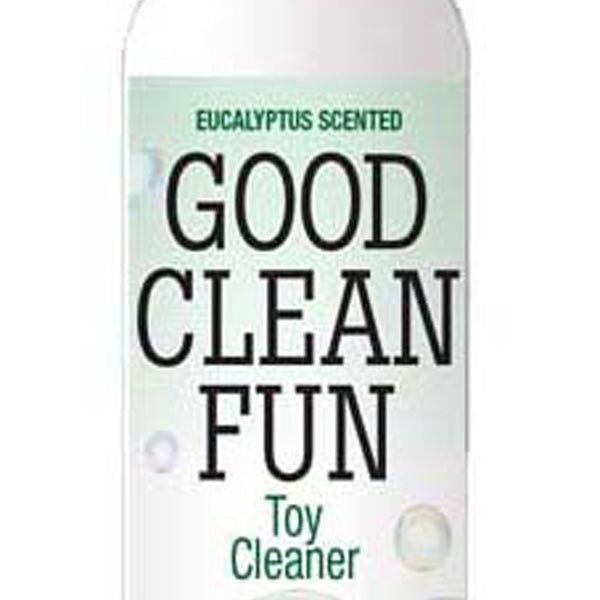 2 fl oz bottle of Good Clean Fun Eucalyptus Toy Cleaner on a white background.