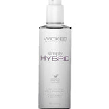 Bottle of Simply Hybrid Fragrance-Free lubricant 4 fl oz displayed on white background.