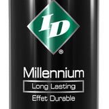 Clear 2.2 fl oz bottle of ID Millennium silicone lubricant displayed on white background.