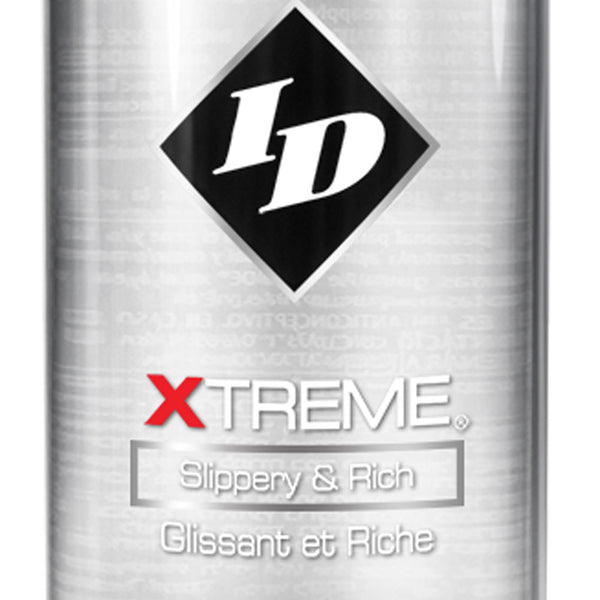 Clear 2.2 fl oz bottle of ID Xtreme water-based lubricant displayed on white background.
