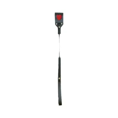 Black heart-cutout impact paddle with wrist strap