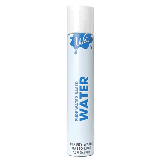 Wet water-based lubricant can on a white background