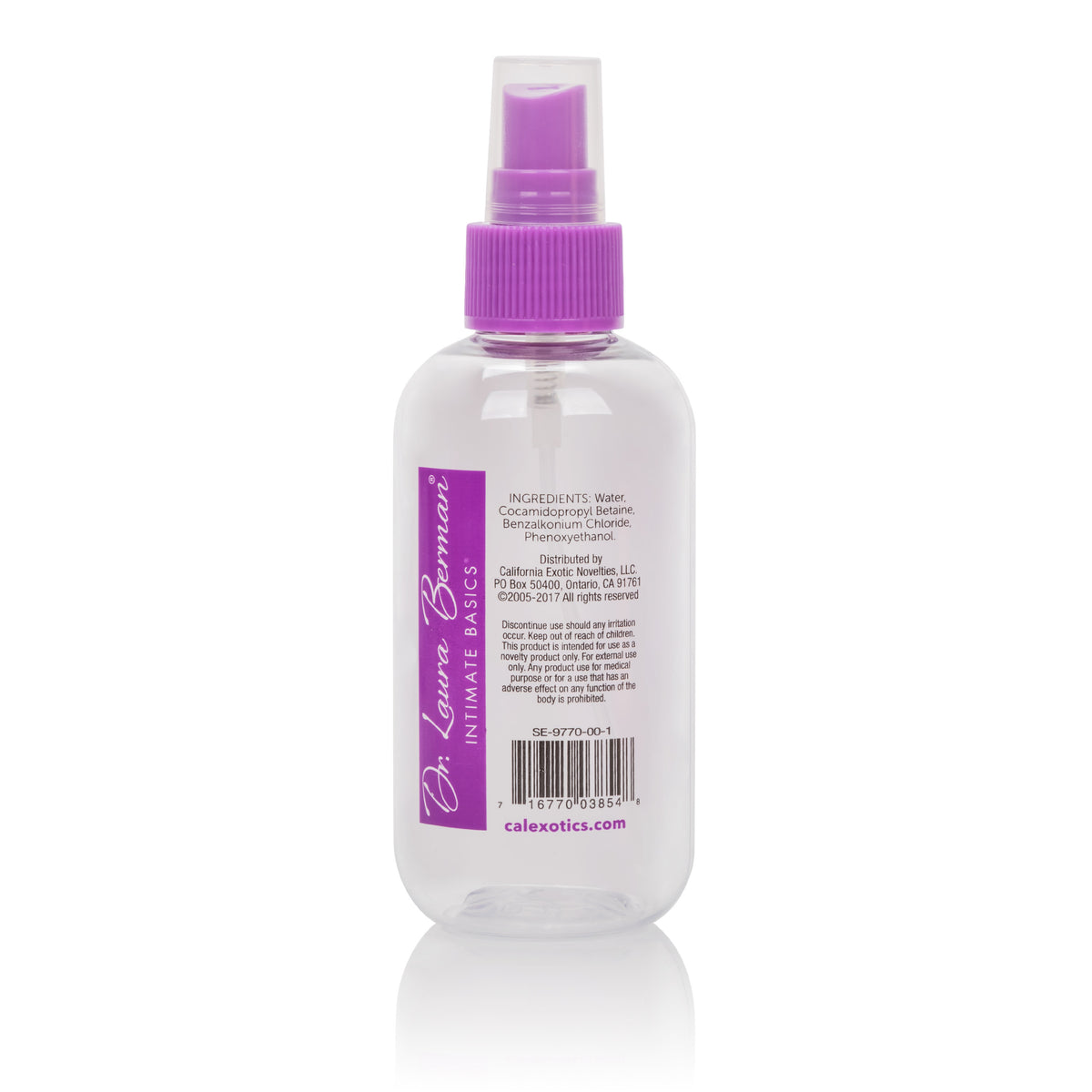 White and pink bottle of Berman Anti-Bacterial Toy Cleaner with spray label.