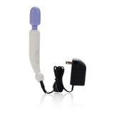 White full-size massager wand with purple trim shown on neutral background.