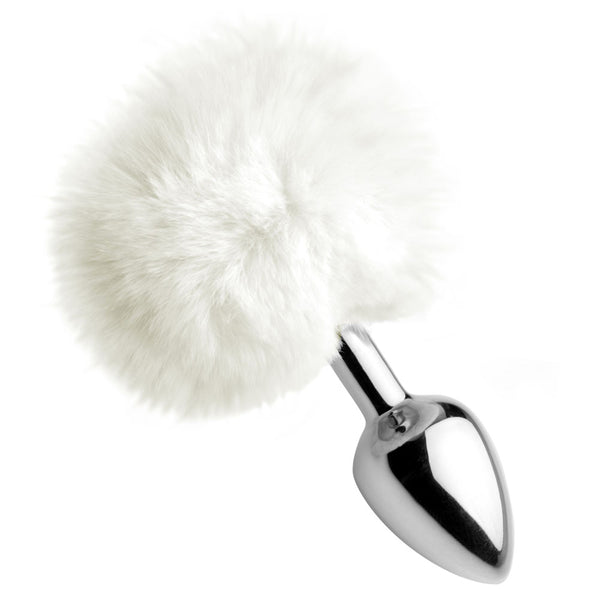 "White Fluffy Bunny Tail Anal Plug TZ-AF619"